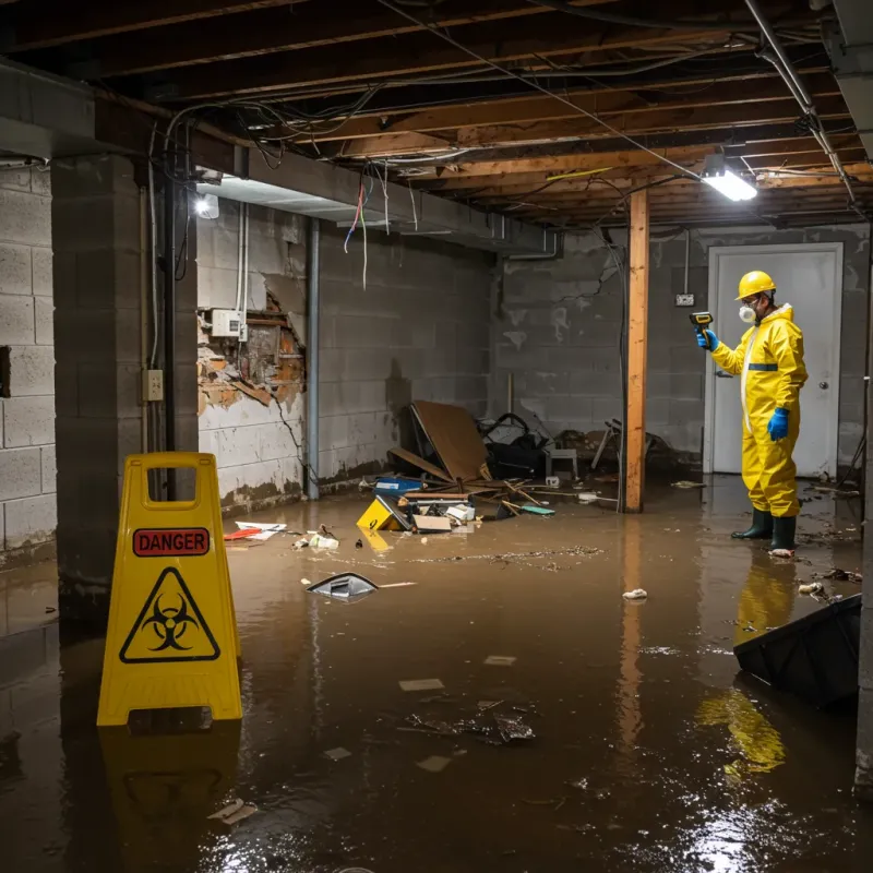 Flooded Basement Electrical Hazard in Oostburg, WI Property